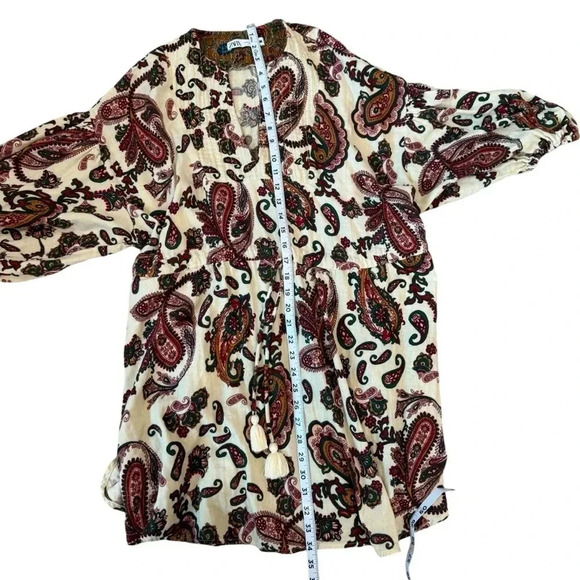 Zara Paisley Mini Dress Multi-Color. Size Medium. - Picture 10 of 11
